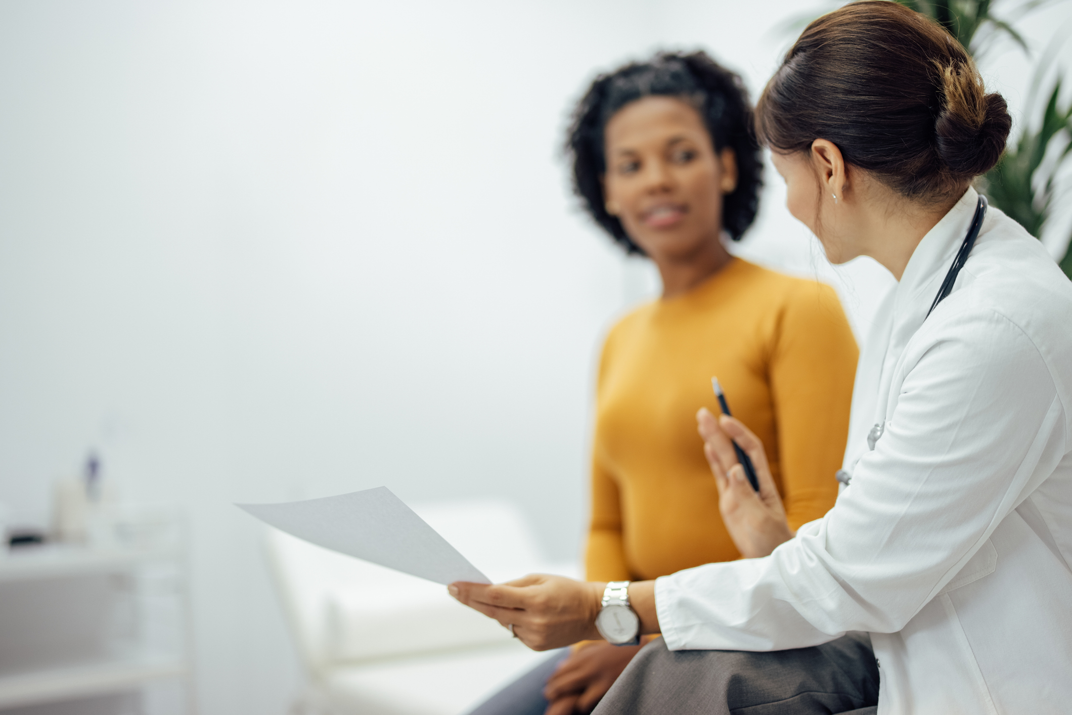 A doctor discussing results with a patient.